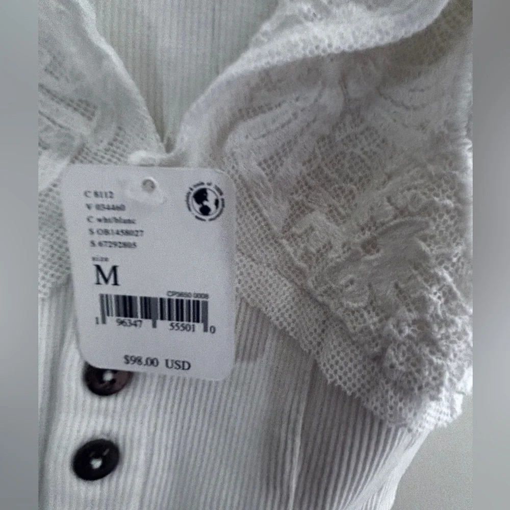 NWT Free people White button down cropped tank top Size: Medium - Picture 6 of 8